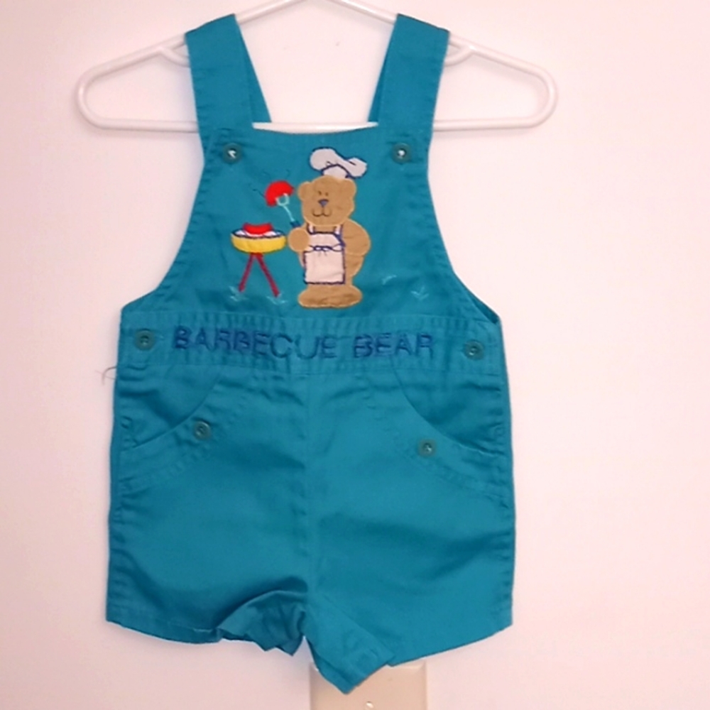 Vintage BBQ Teddy Bear Overalls Size 18 Months